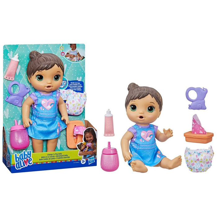 Baby Alive Change 'n Play Baby Doll - Brown Hair