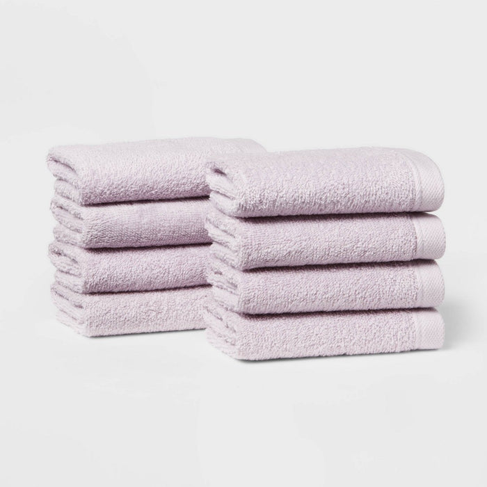 8pc Antimicrobial Washcloth Set Lavender - Room Essentials (LOCAL PICKUP ONLY)
