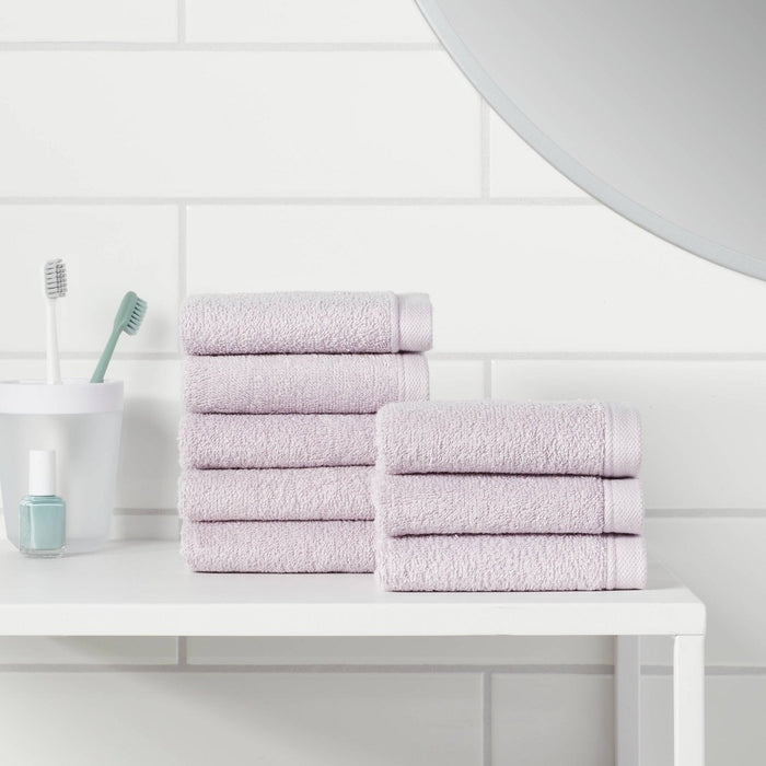 8pc Antimicrobial Washcloth Set Lavender - Room Essentials (LOCAL PICKUP ONLY)