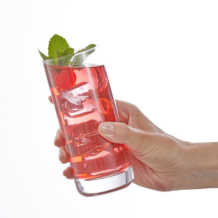JoyJolt Faye Highball Glasses - Set of 6 Tall Drinking Glasses Crystal Cocktail Glassware - 13 oz