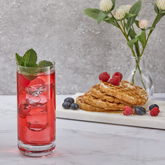 JoyJolt Faye Highball Glasses - Set of 6 Tall Drinking Glasses Crystal Cocktail Glassware - 13 oz