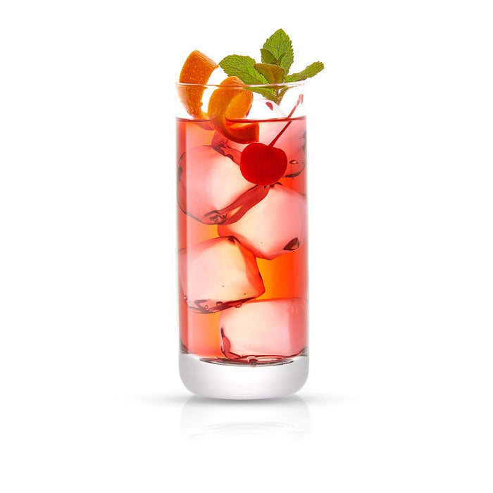 JoyJolt Faye Highball Glasses - Set of 6 Tall Drinking Glasses Crystal Cocktail Glassware - 13 oz