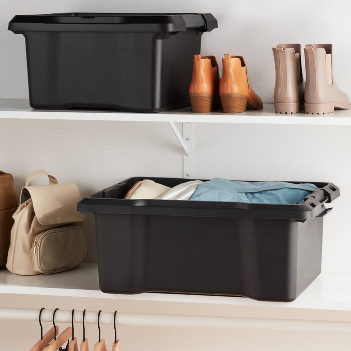 M Latching Storage Tote Black - Brightroom