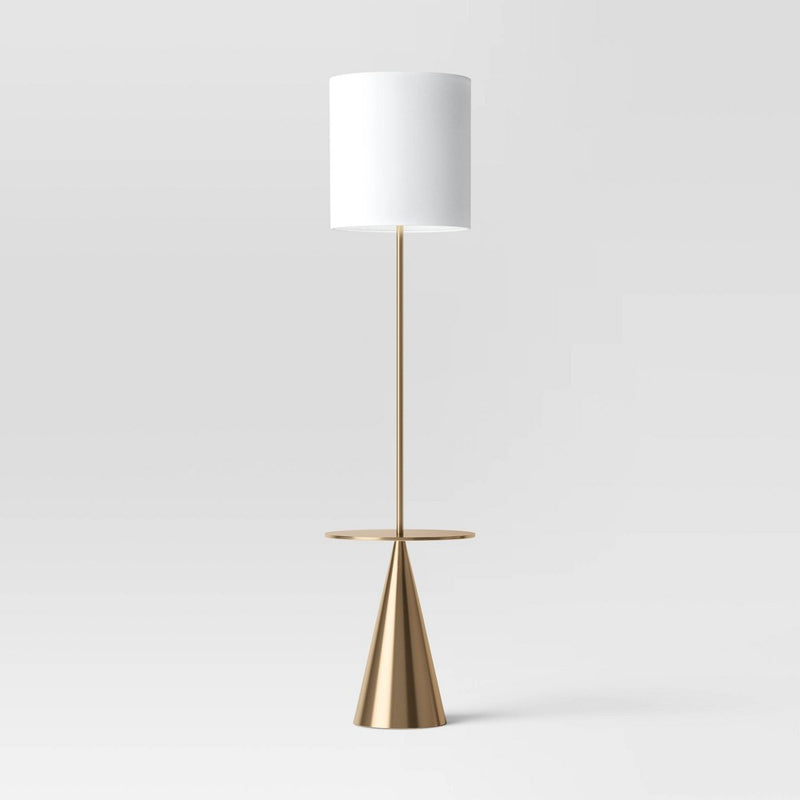 Modern Floor Lamp with Table Brass - Threshold (LOCAL PICKUP ONLY)