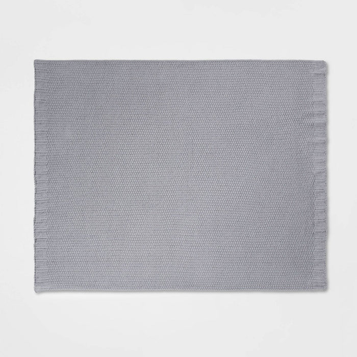 Solid Chenille Knit Throw Blanket Gray - Threshold