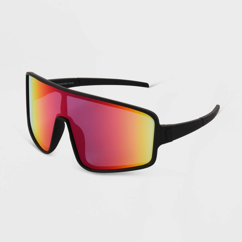 Men's Matte Plastic Shield Sunglasses - All in Motion Black