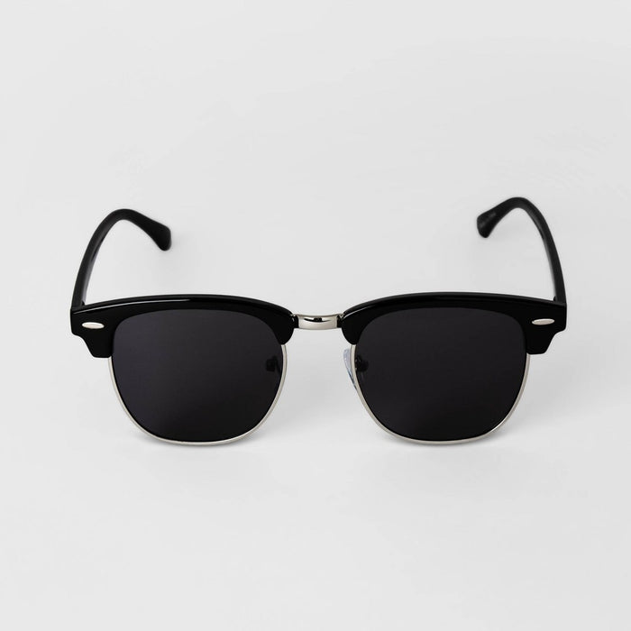 Men's Retro Browline Sunglasses - Goodfellow & Co Black