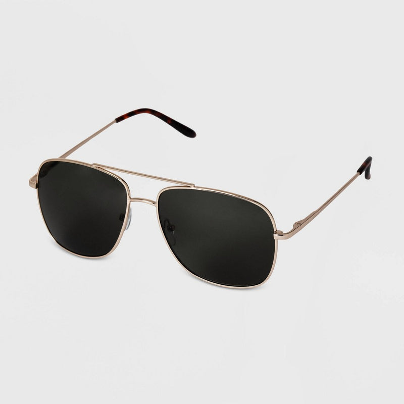 Men's Aviator Metal Sunglasses - Goodfellow & Co Gold