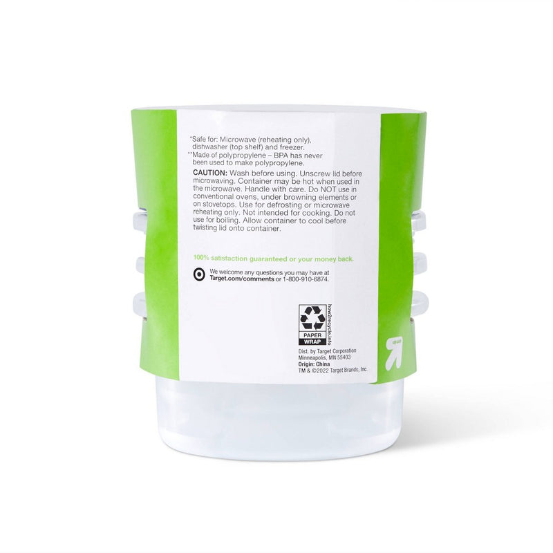 Twist and Store Medium Round Food Storage Container - 3ct/16 fl oz - up & up
