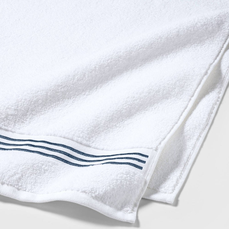 Spa Bath Towel Dark Blue Stripe - Threshold Signature