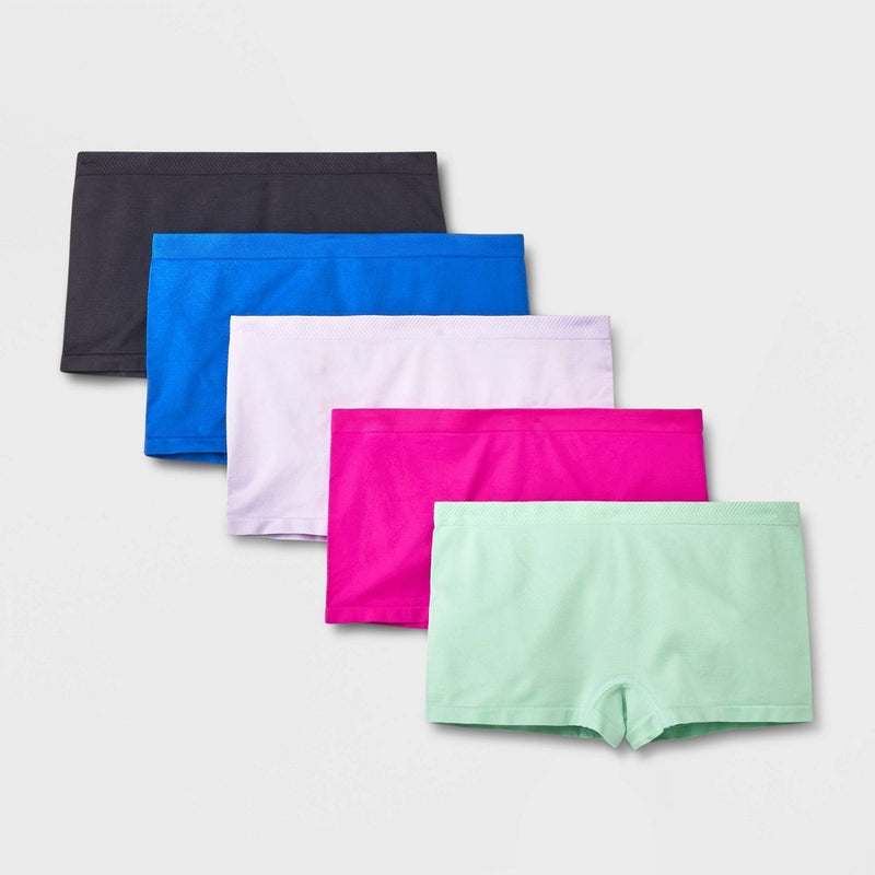Girls' 5pk Seamless Chevron Boyshorts - All in Motion M