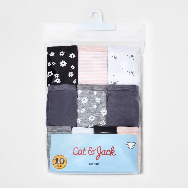 Girls' 10pk Cotton Bikini - Cat & Jack 10