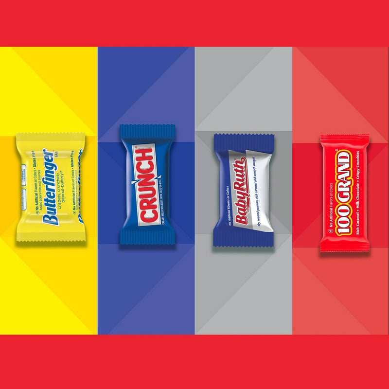 Butterfinger, Baby Ruth, 100 Grand, & Crunch Assorted Halloween Candy Bag - 32.1oz/80ct