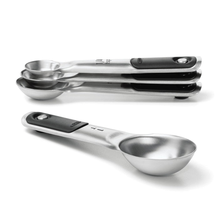 OXO 4pc Stainless Steel Magnetic Measuring Spoons Black