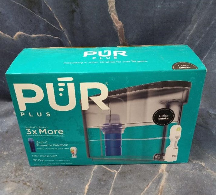 PUR PLUS 30-Cup Water Filter Dispenser System, Smoke, DS1810BA