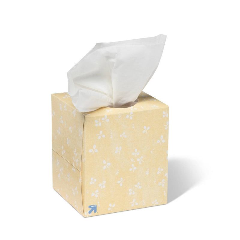 Facial Tissue - 1pk/65ct - Yellow Floral - up & up