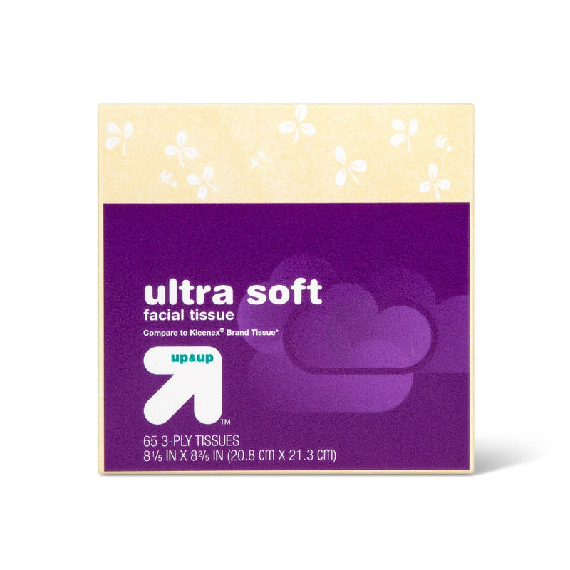 Facial Tissue - 1pk/65ct - Yellow Floral - up & up