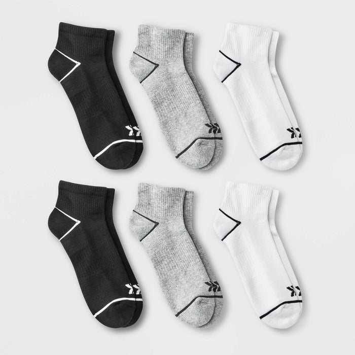 Men's Assorted New Ankle Athletic Socks 6pk - All in Motion 6-12
