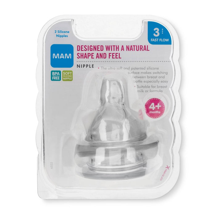 MAM Fast Flow Bottle Nipples - 2ct