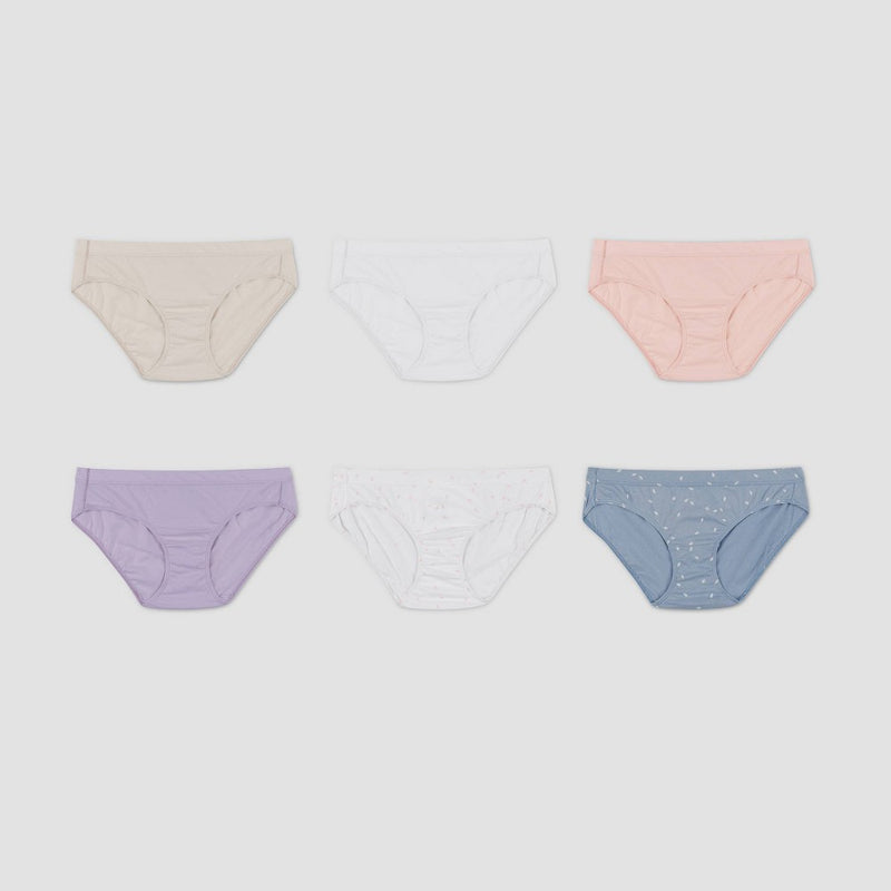 Hanes Women's 6pk Pure Comfort Organic Cotton Hipster Underwear - Colors May Vary 6