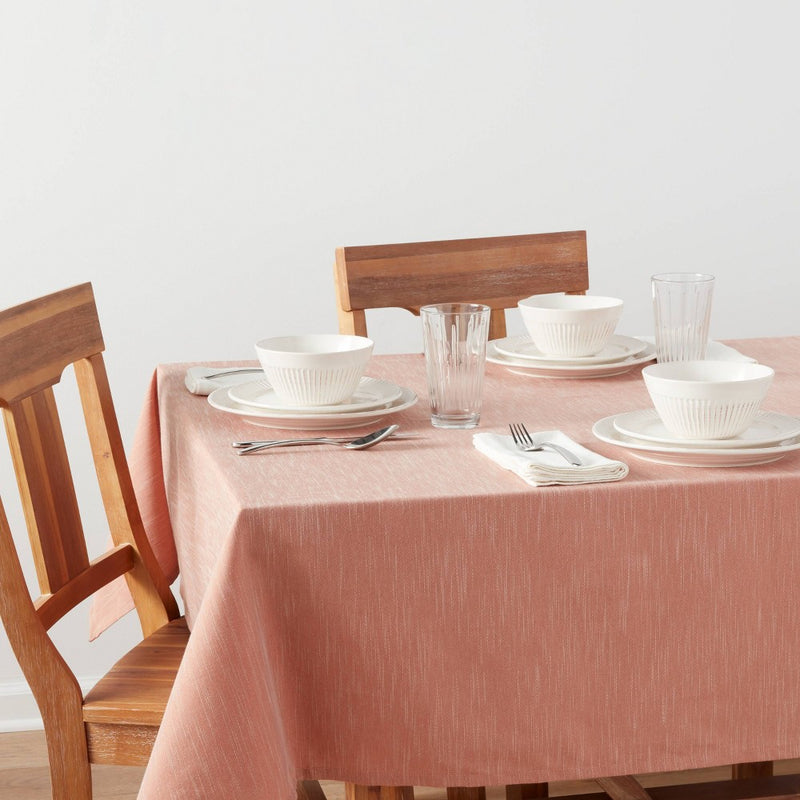 120" x 60" Cotton Chambray Tablecloth Pink - Threshold