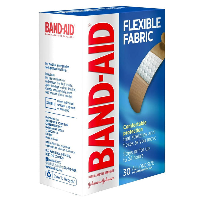 Band-Aid Flexible Fabric Brand Comfortable Protection Adhesive Bandages - 30ct