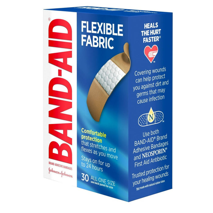 Band-Aid Flexible Fabric Brand Comfortable Protection Adhesive Bandages - 30ct