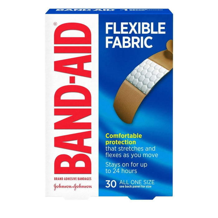Band-Aid Flexible Fabric Brand Comfortable Protection Adhesive Bandages - 30ct
