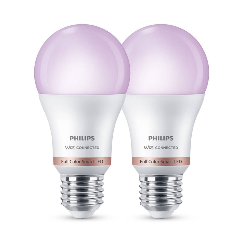 Philips 2pk 8.8W Smart LED Wi-Fi and Bluetooth A19 Color