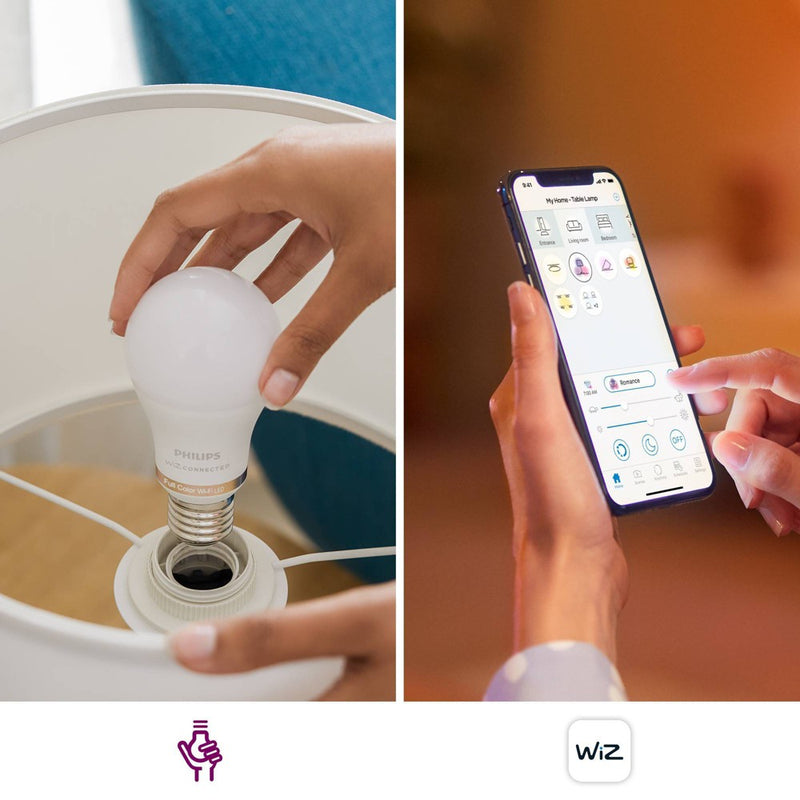 Philips 2pk 8.8W Smart LED Wi-Fi and Bluetooth A19 Color