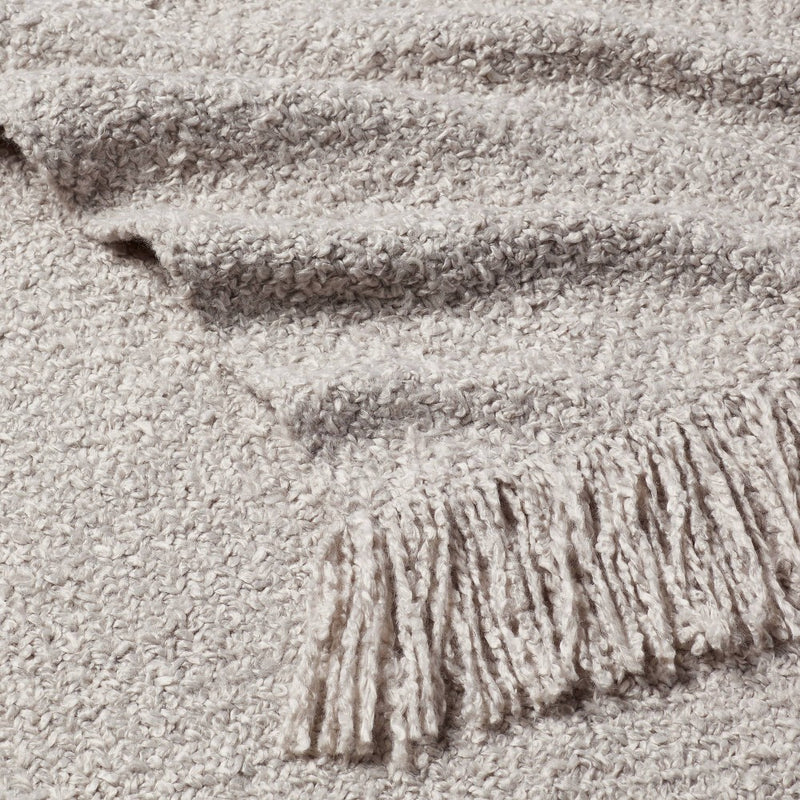 Fringed Boucle Bed Throw Gray - Threshold