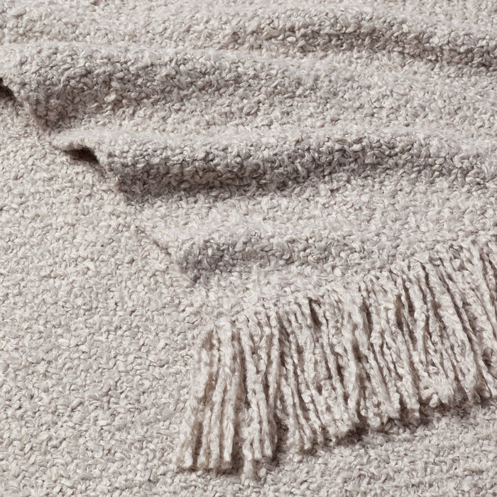 Fringed Boucle Bed Throw Gray - Threshold