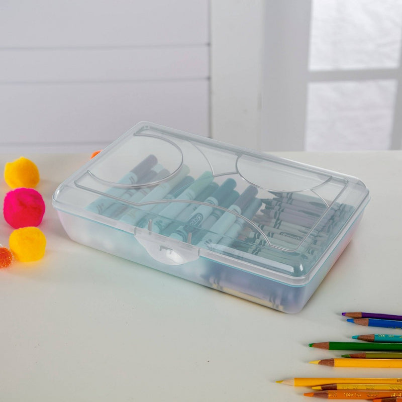 Sterilite School Supply Pencil Box Clear