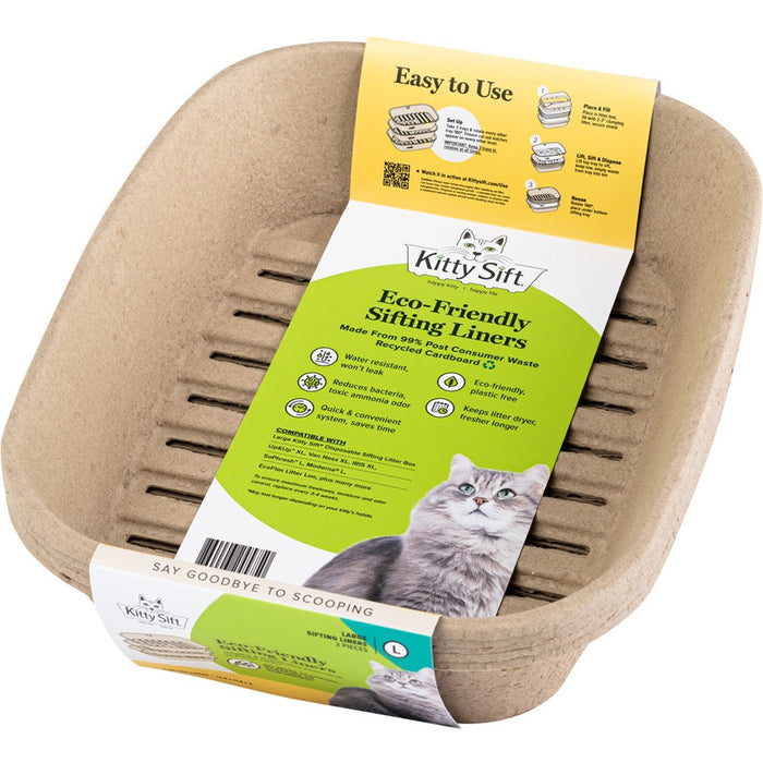 Kitty Sift Eco-Friendly Sifting Cat Litter Box Litter Sifting Liner Set - L - 5pk