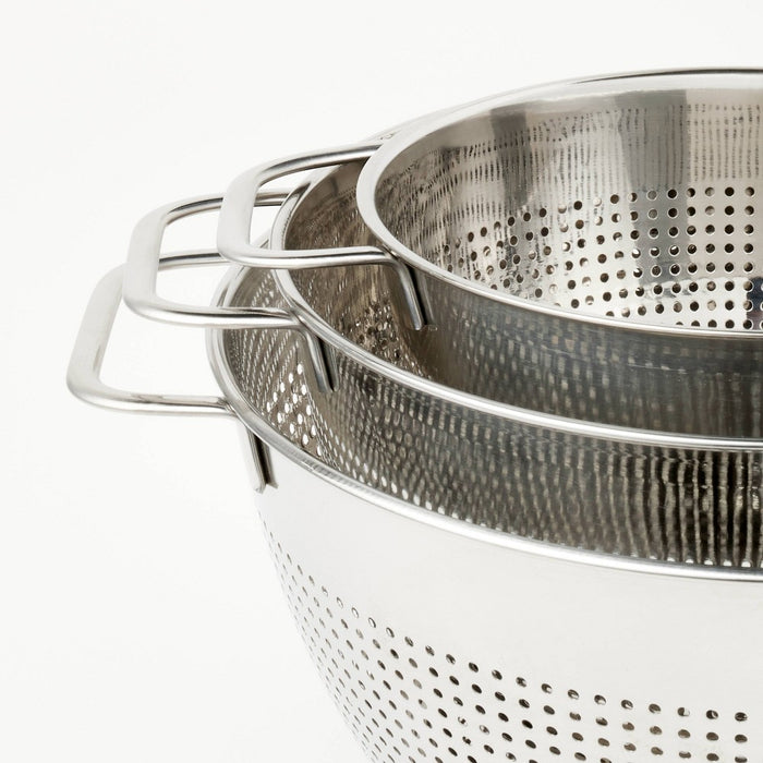 3pc (1.5qt, 3qt, and 5qt) Stainless Steel Colander Set Silver - Figmint
