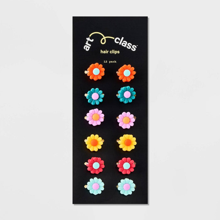 Girls' 12pk Matte Flower Claw Clips - art class810000273041