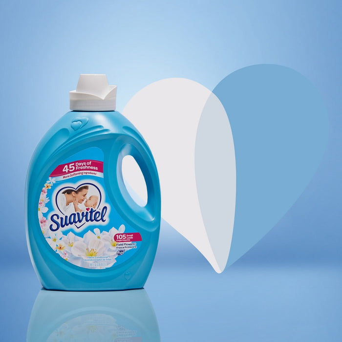 Suavitel Scented Liquid Fabric Softener and Conditioner - Field Flowers - 105 fl oz
