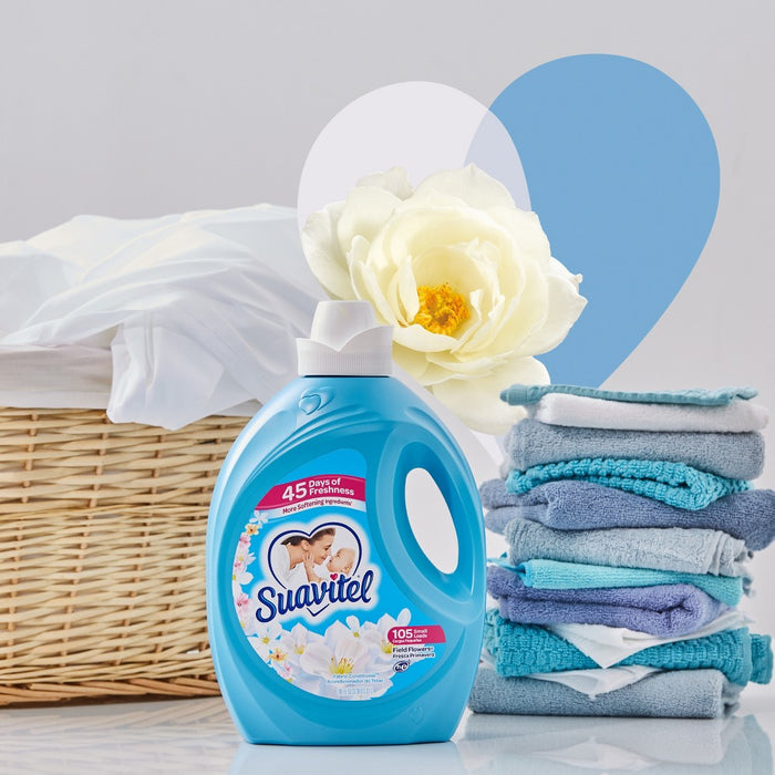 Suavitel Scented Liquid Fabric Softener and Conditioner - Field Flowers - 105 fl oz