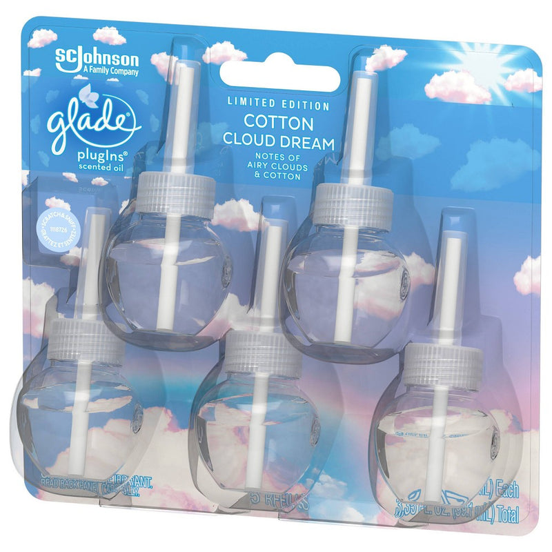 Glade PlugIns Scented Oil Air Freshener Refills - Cotton Cloud Dream - 3.35oz/5pk