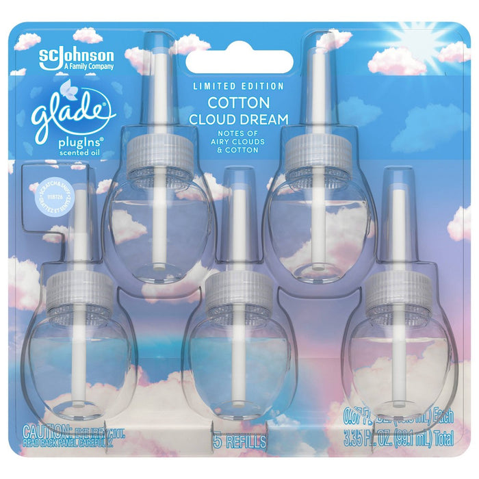 Glade PlugIns Scented Oil Air Freshener Refills - Cotton Cloud Dream - 3.35oz/5pk
