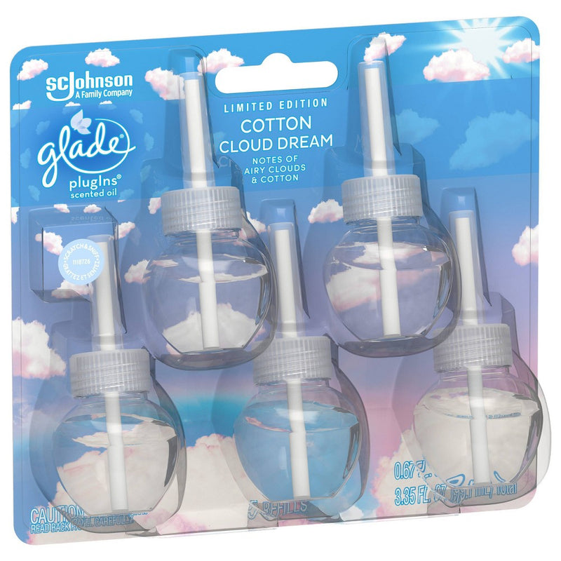 Glade PlugIns Scented Oil Air Freshener Refills - Cotton Cloud Dream - 3.35oz/5pk