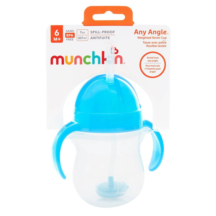 Munchkin Click Lock Weighted Straw Trainer Cup - 7oz - Blue