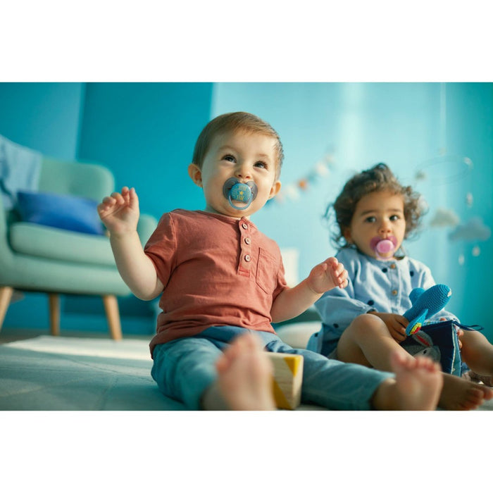 Philips Avent 2pk Ultra Soft Pacifier 6-18 Months - Little Star/Hello Designs