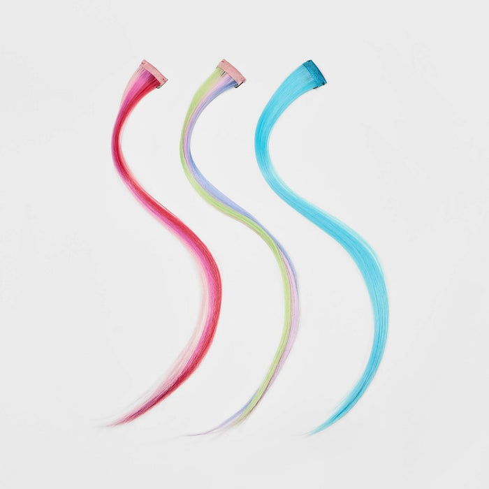 Girls' 3pk Faux Hair Clip Set - art class