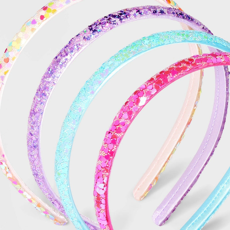 Girls' 4pk Heart and Butterfly Glitter Headband Set - Cat & Jack