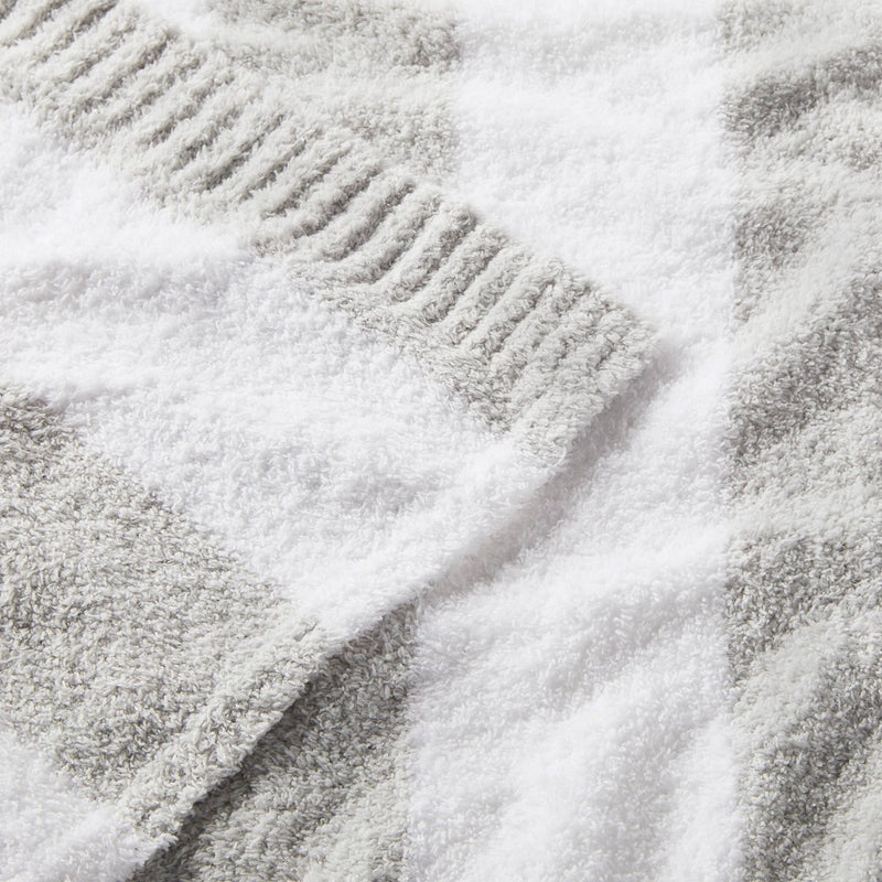 Chenille Stripe Baby Blanket - Gray and White Stripes - Cloud Island