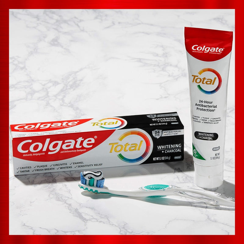 Colgate Total Whitening + Charcoal Toothpaste - Mint - 5.1oz/2pk