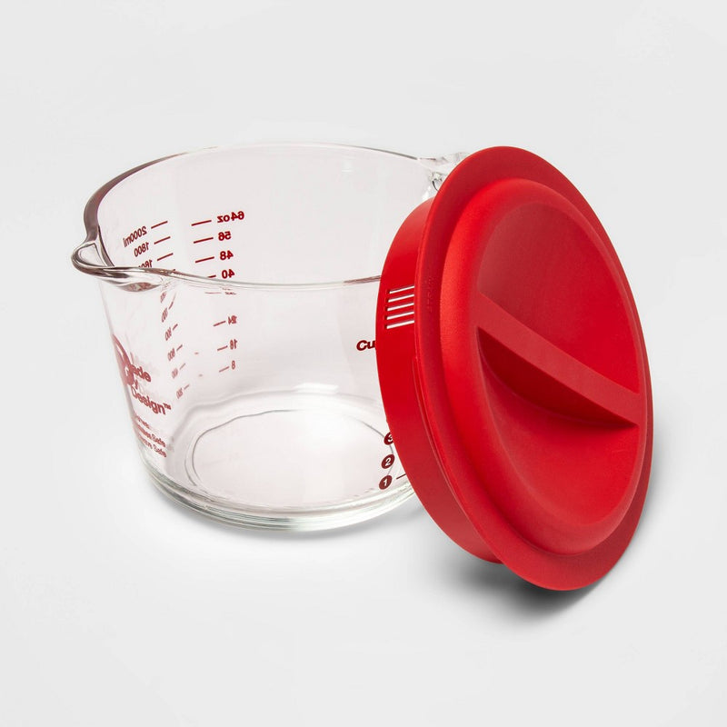 8 Cup Liquid Glass Measuring Cup with Plastic Lid - Made By Design