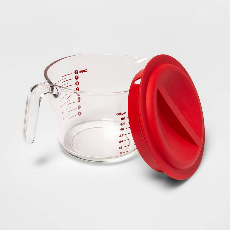 8 Cup Liquid Glass Measuring Cup with Plastic Lid - Made By Design
