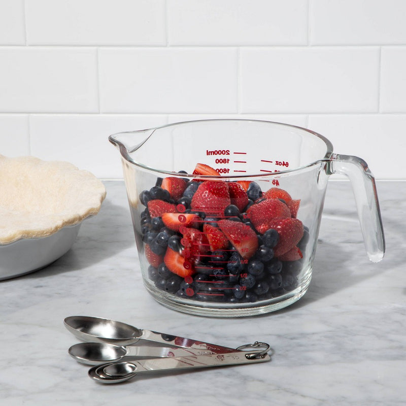8 Cup Liquid Glass Measuring Cup with Plastic Lid - Made By Design